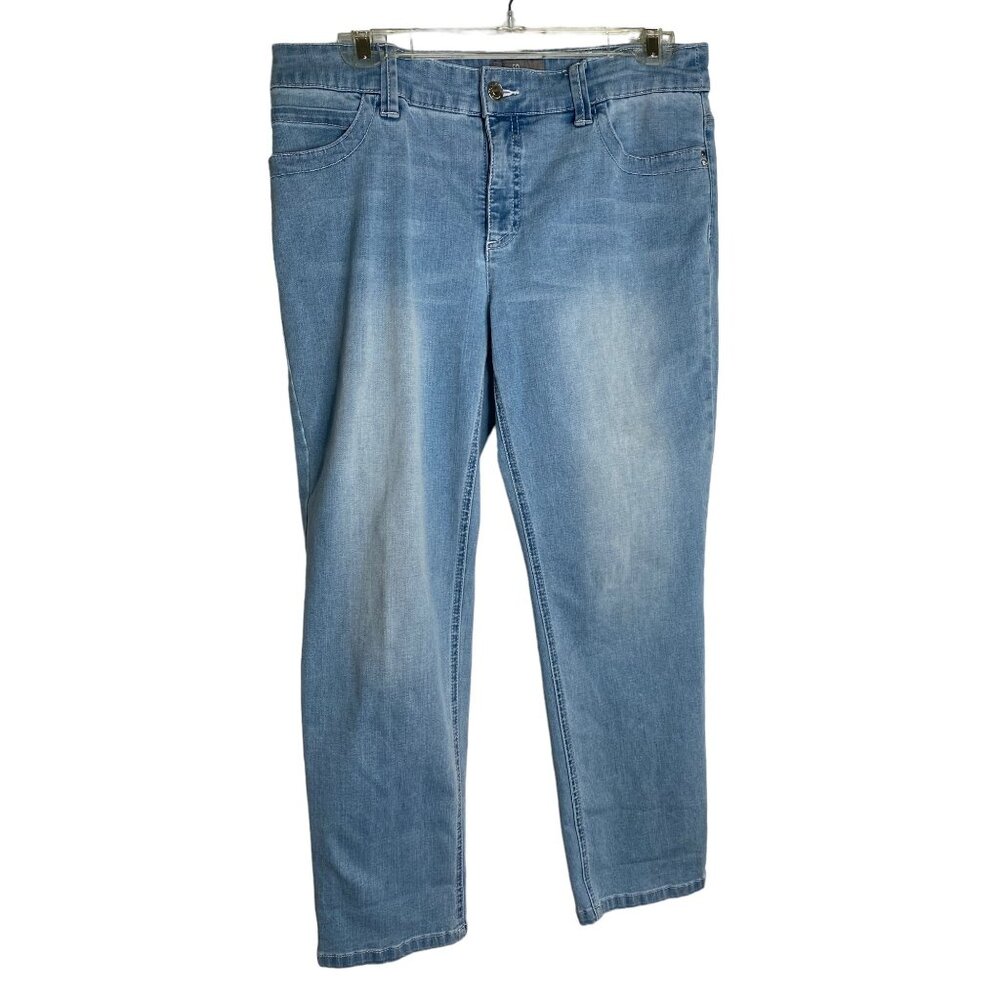 Chico's So Slimming Straight Leg Jean Size 8/10 Hippie Western Academia Beach